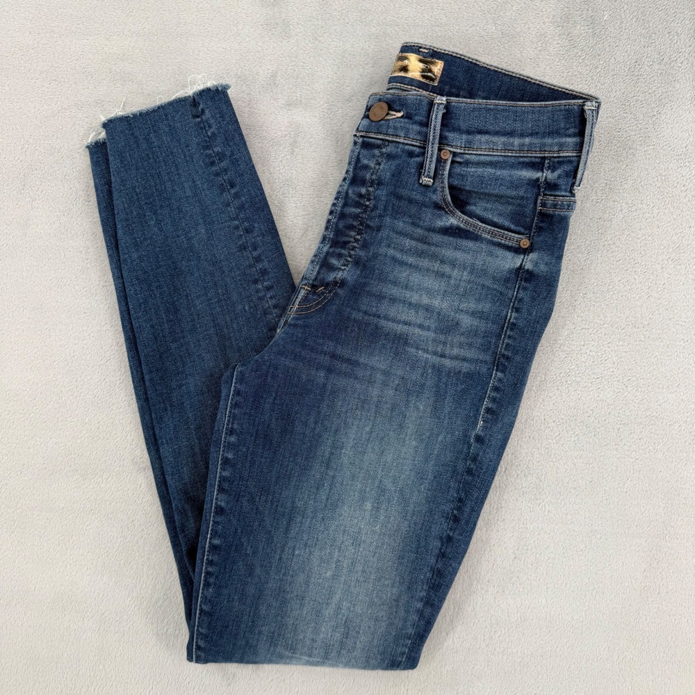 Mother Stunner Ankle Fray Jeans Whattcha Got Cooking Blue Skinny Womens 25